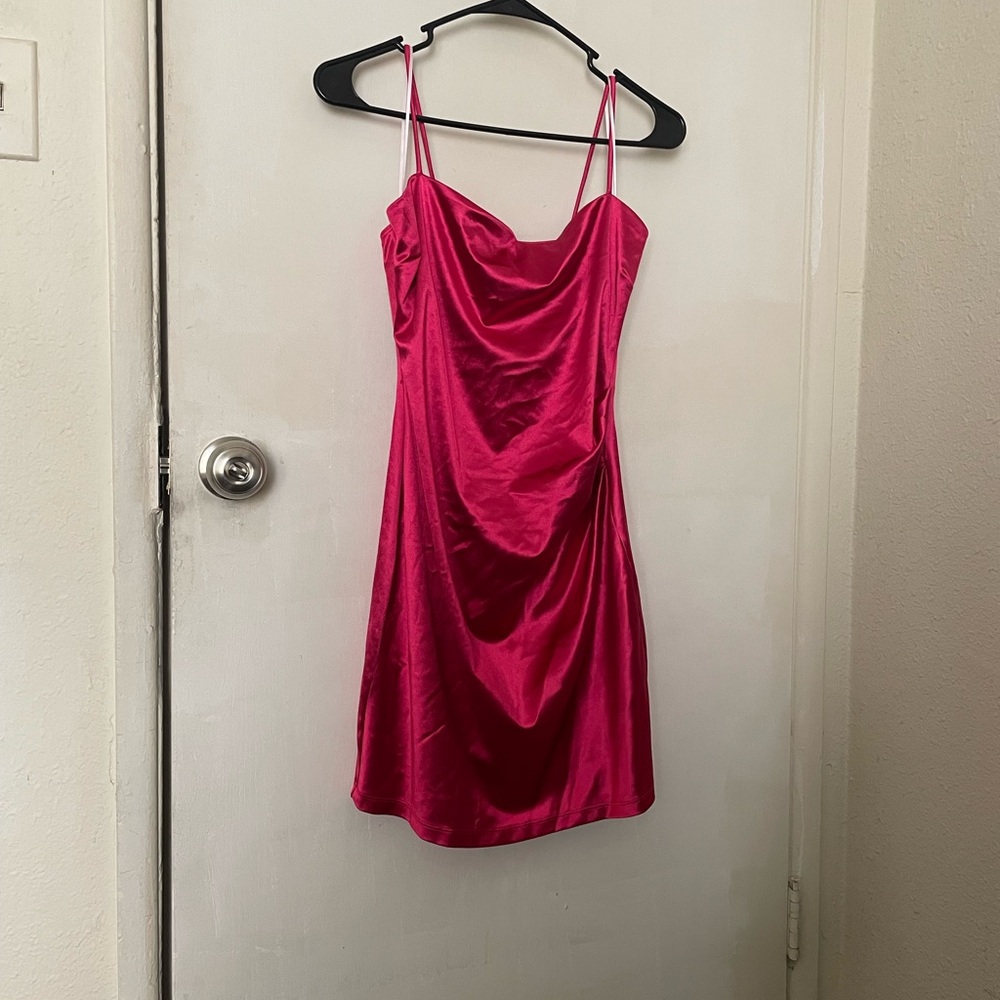 Windsor Fuchsia Draped Mini Dress L